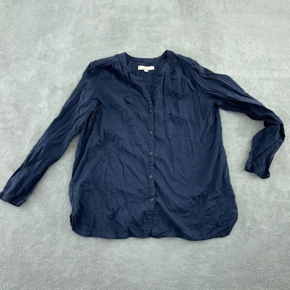 Loft Shirt Long Sleeve Button Down Womens L Blue 2478 - Picture 1 of 7